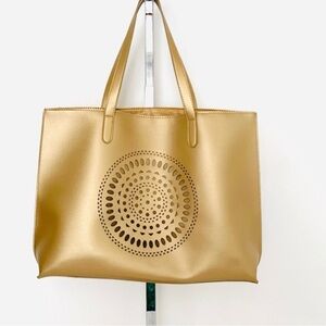 Neiman‎ Marcus Gold Tote with Circular Design